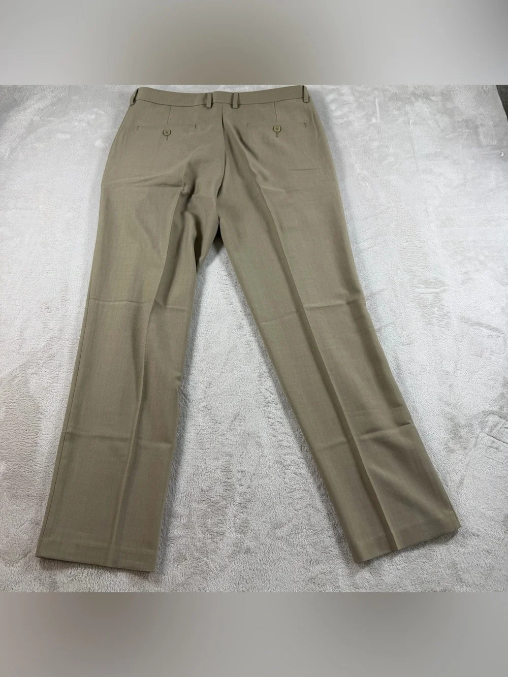 Haggar Dress Pants Mens‎ 32x30 Tan Straight Fit Super Flex Waistband Repreve